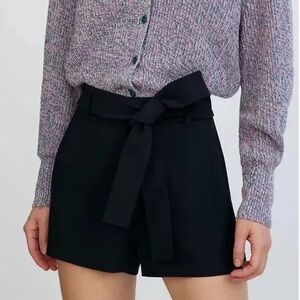 Aritzia Wilfred Tie-Front Shorts in Black Size 0